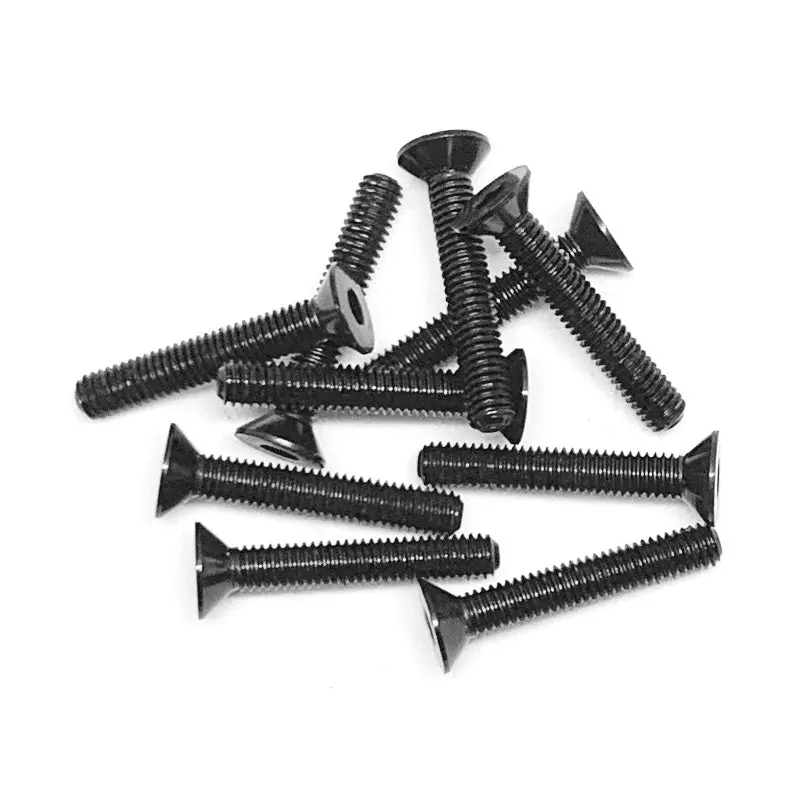 Racers Edge - Aluminum Alloy Flat Head Screw 3X18mm Black (10Pcs) 1