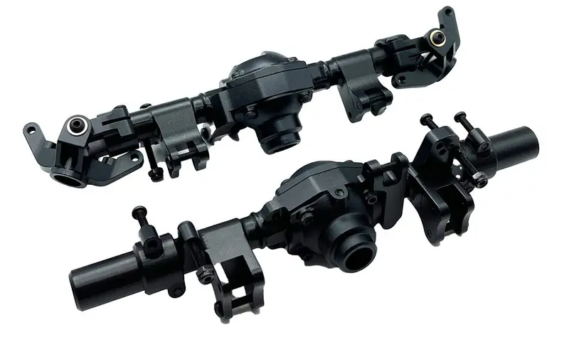 Racers Edge - Black Aluminum Axle Housing Set (Front & Rear) For Cen Ford F-450 Trucks 1