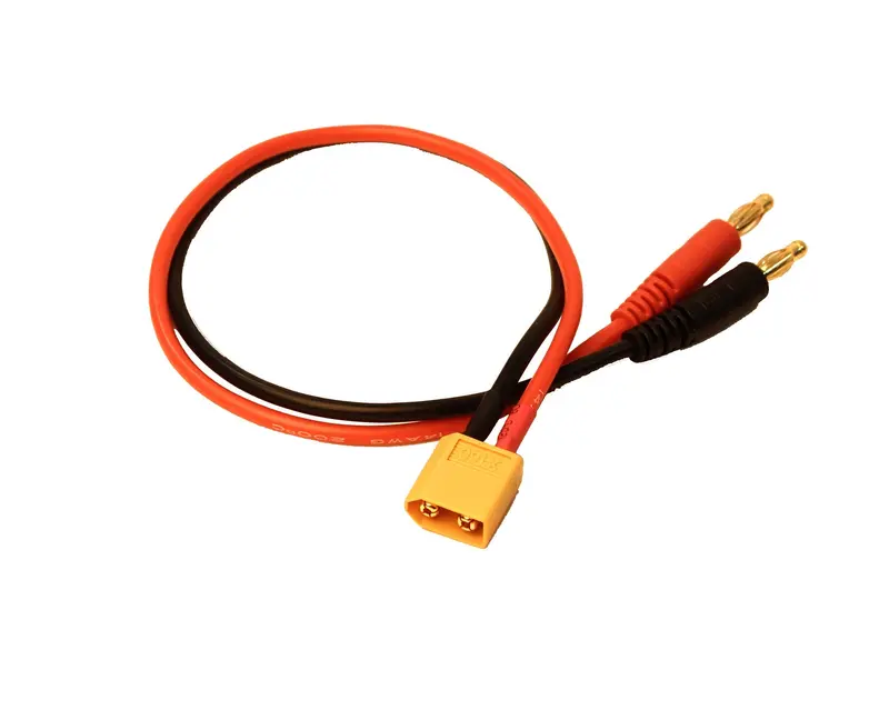 Racers Edge - Charge Adapter: Male Xt60 To Male 4Mm Bullets-300Mm Wire 1