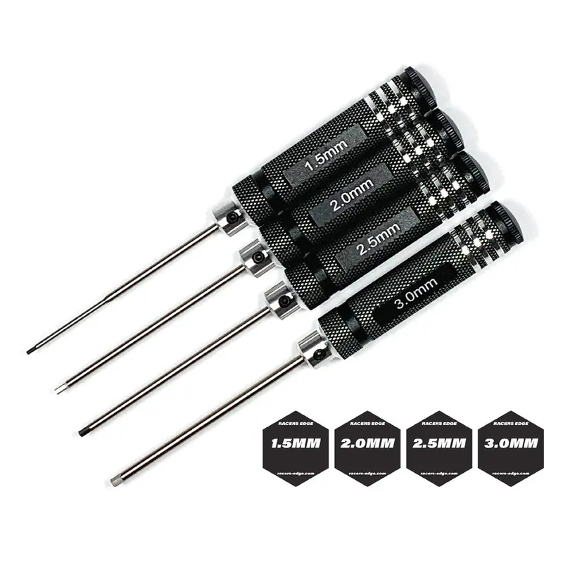 Racers Edge - Metric High Speed Steel Hex Driver Set W/ Black Handles (4Pc) 1