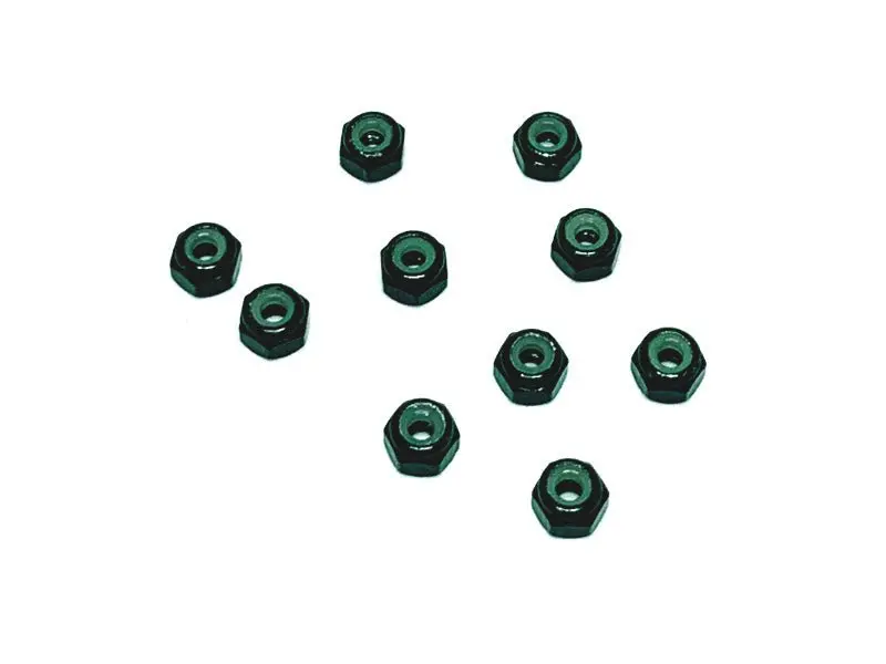Racers Edge - Nylon Lock Nut M2 (10Pcs) Black 1