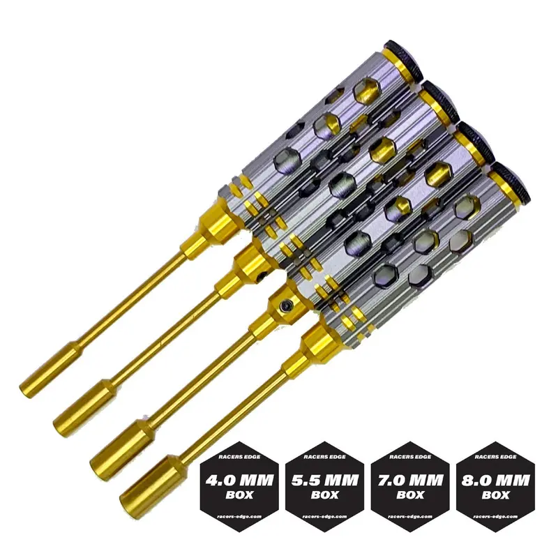 Racers Edge - Premium Nut Driver Set Gold Ink Honeycomb Handle W/ Titanium Coated Tips (4Pcs) 1