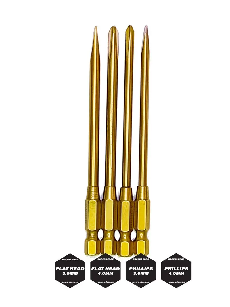 Racers Edge - Titanium Phillips & Flat Tips, Power Tool Replacements (4Pcs) 1