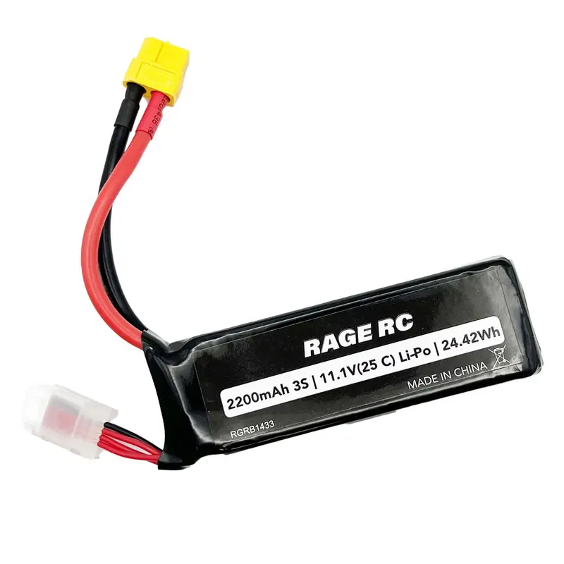Rage R/C - 11.1V 3S 2200Mah Lipo With Xt60 Connector; Black Marlin Ex Brushless 1