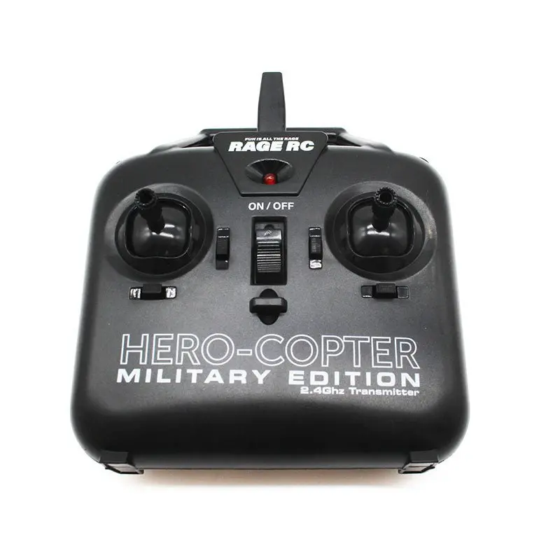 Rage R/C - 2.4Ghz 4-Ch Transmitter; Hero-Copter Military 1