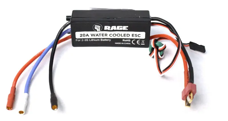 Rage R/C - 20A Brushless Esc (Water-Cooled): Black Marlin Brushless 1