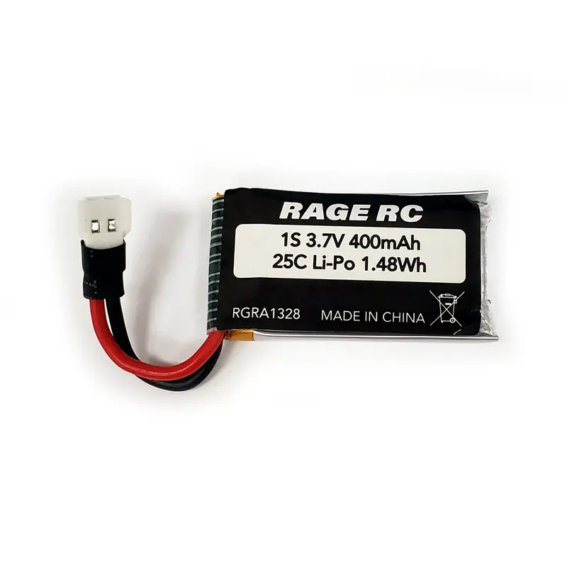 Rage R/C - 3.7V 400Mah 25C Lipo; P-51D, F4u, T-28, Spitfire, Bf 109, Tempest 600, Super Cub Mx 1