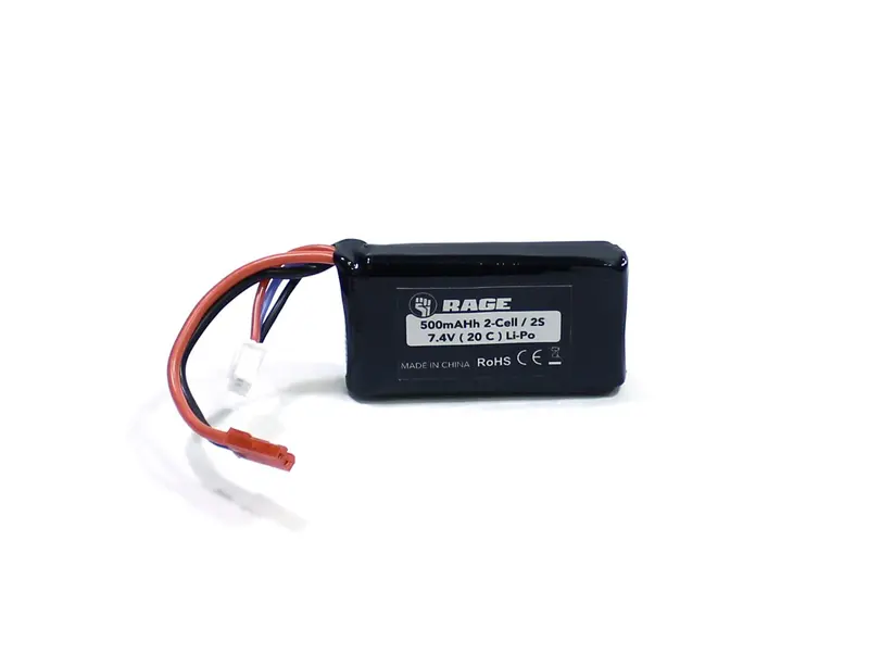 Rage R/C - 7.4V 2S 500Mah Lipo Battery W/ Jst: Super Cub 750 1