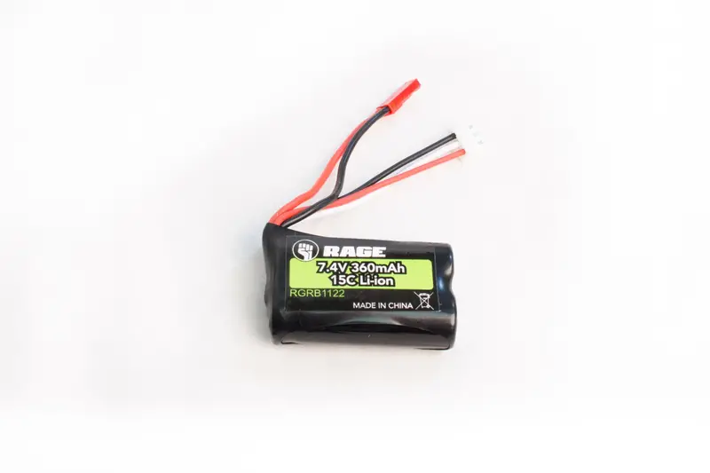 Rage R/C - 7.4V, 360Mah Li-Ion Battery: Aqua Dart, Black Marlin Mx 1