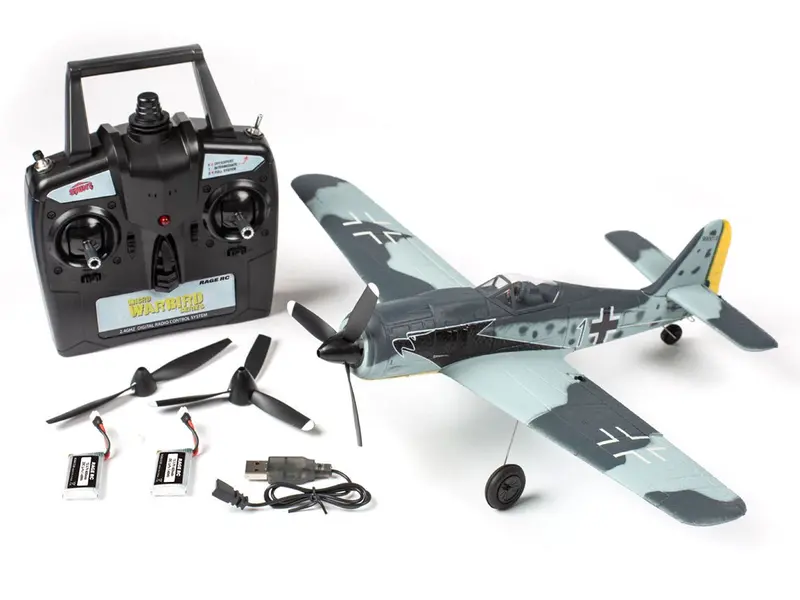 Rage R/C - Focke-Wulf Fw 190 Micro Rtf Airplane With Pass (Pilot Assist Stability Software) System 1