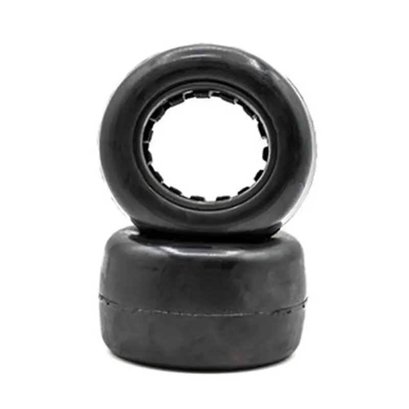 Raw Speed - Slick - 1/10 Stadium Truck Tires W/ Inserts (1 Pair) Super Soft (Green) 1