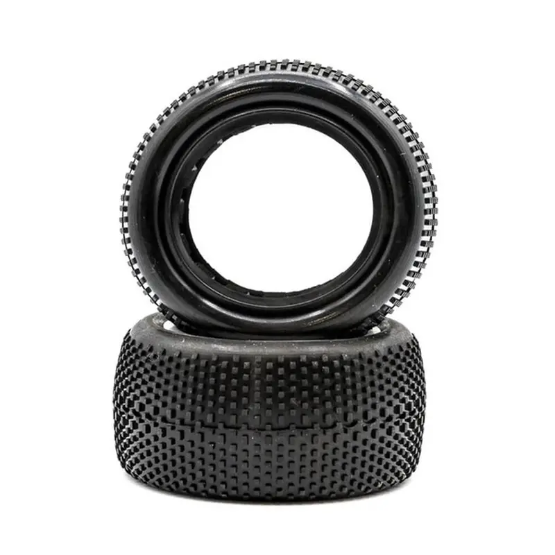 Raw Speed - Super Mini - 1/10 Rear Buggy Tires W/ Black Inserts (1 Pair) Soft (Yellow) 1