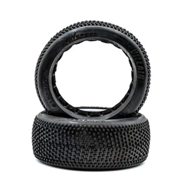 Raw Speed - Villain - 1/8 Buggy Tires W/ Inserts (1 Pair) Super Soft (Green) 1
