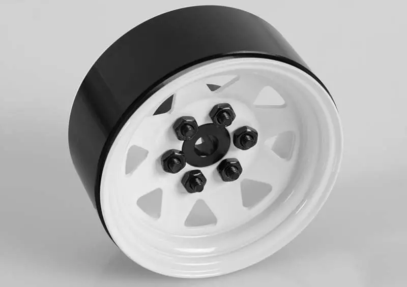 Rc4wd - 6 Lug Wagon 1.9" Steel Stamped Beadlock Wheels, White, Set Of 4 1