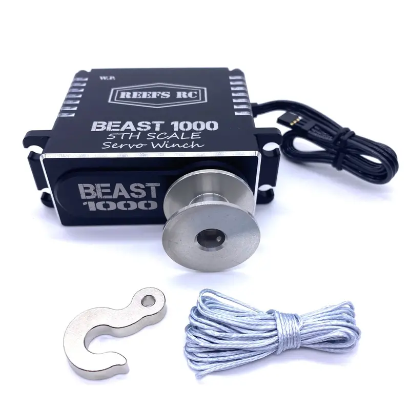 Reef's Rc - Beast 1000 1/5Th Scale Servo Winch With Reefs Spool, Hook, Synthetic Line 1