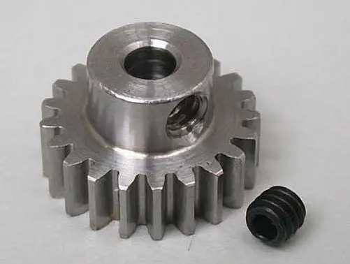 Robinson Racing - 21 Tooth .6 Mod Metric Steel Alloy Pinion Gear, 1/8" Bore 1