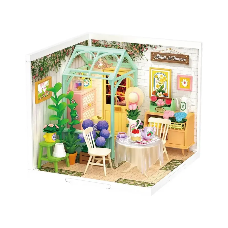Robotime - Blooming Tea Garden Diy Plastic Miniature House 1