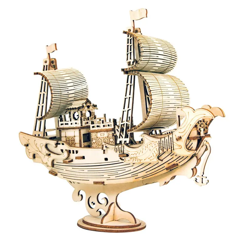Robotime - Classic 3D Wood Puzzles; Diplomatic Ship 1