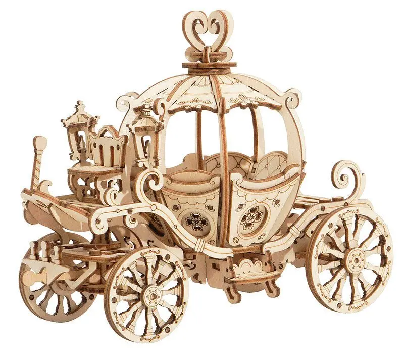 Robotime - Classic 3D Wood Puzzles; Pumpkin Carriage/Cart 1