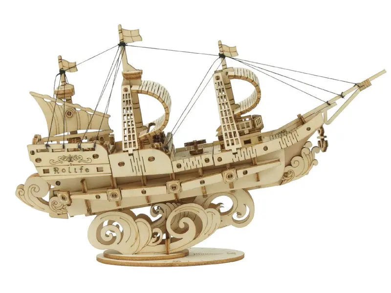 Robotime - Classic 3D Wood Puzzles; Sailing Ship 1