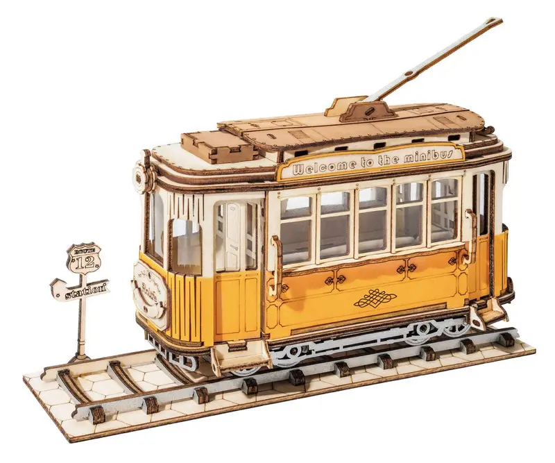 Robotime - Classic 3D Wood Puzzles; Tramcar 1