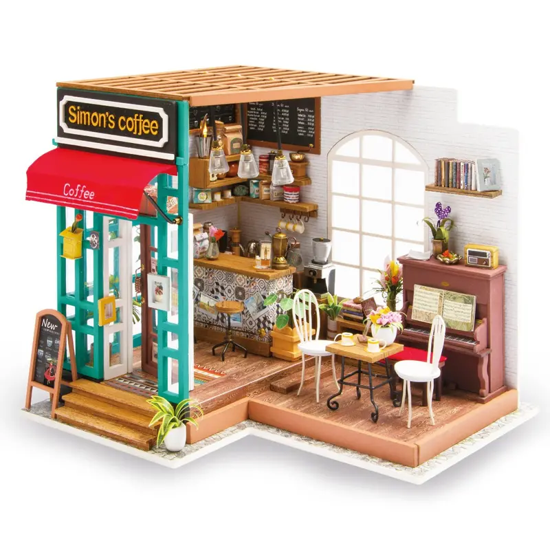 Robotime - Diy House; Simon's Coffee Shop 1