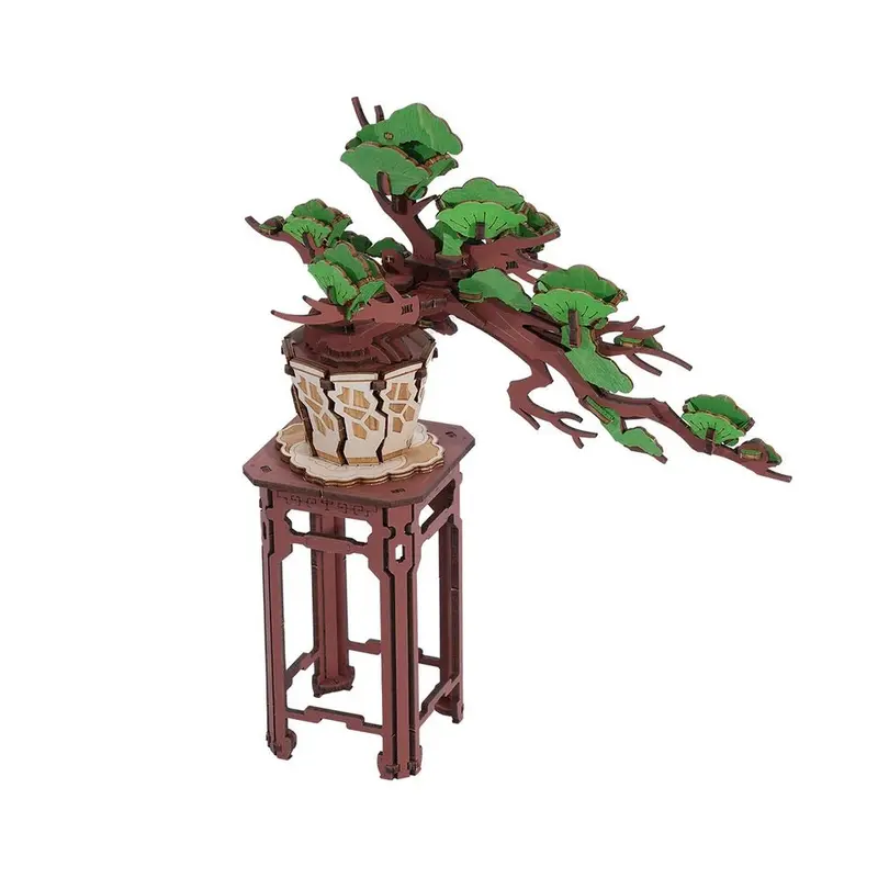 Robotime - Evergreen Pine Bonsai Diy Wooden 3D Puzzle 1