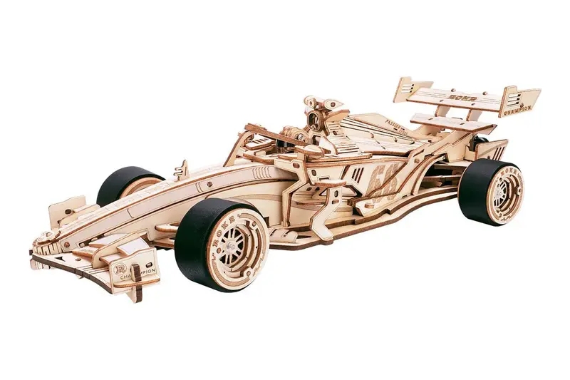 Robotime - F1 Racing Car, Mechanical Wood Models 1