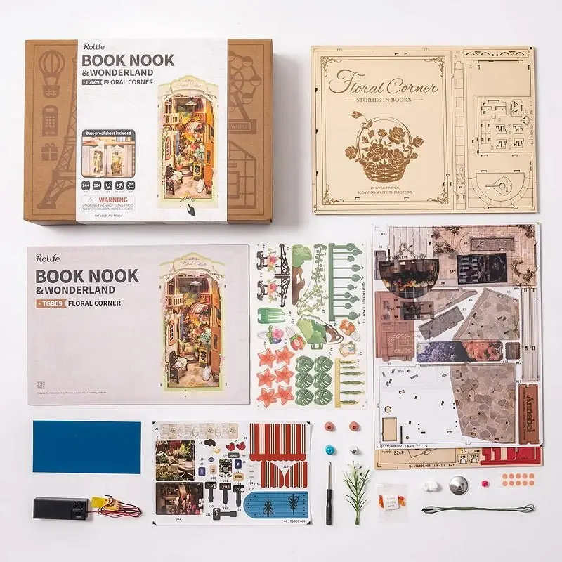 Robotime - Floral Corner Book Nook - Stories In Books 2