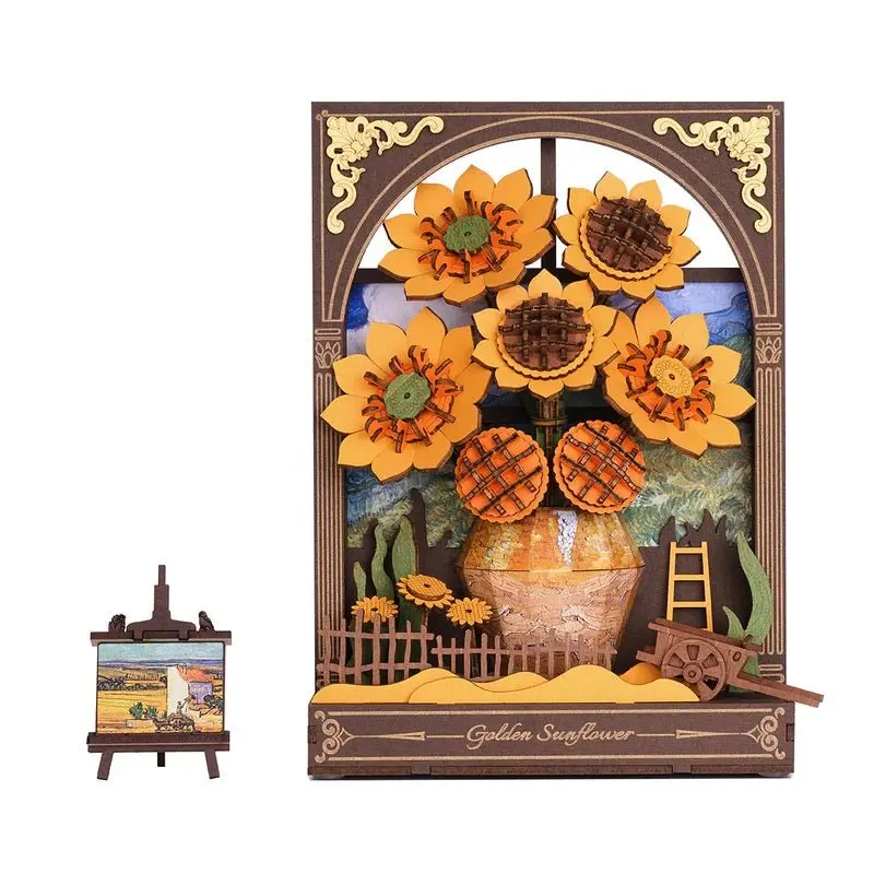 Robotime - Golden Sunflower Wall Art 3D Wooden Puzzle 1