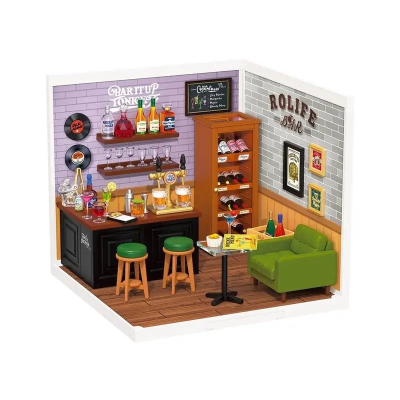 Robotime - Leisurely Cheers Bar Diy Plastic Miniature House 1
