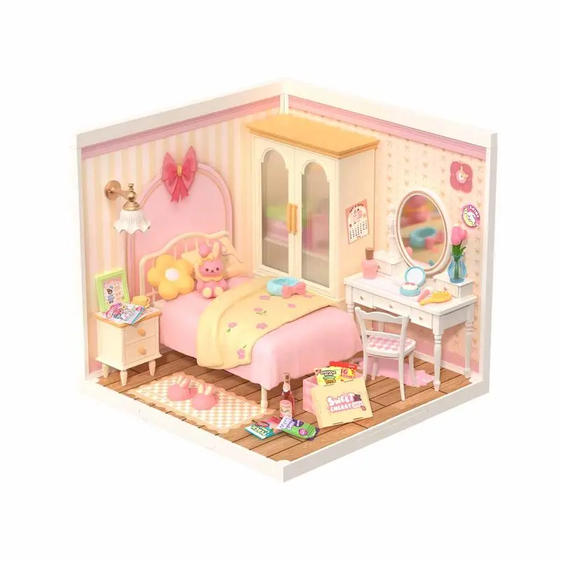 Robotime - Lovely Pink Bedroom Diy Miniature House 1