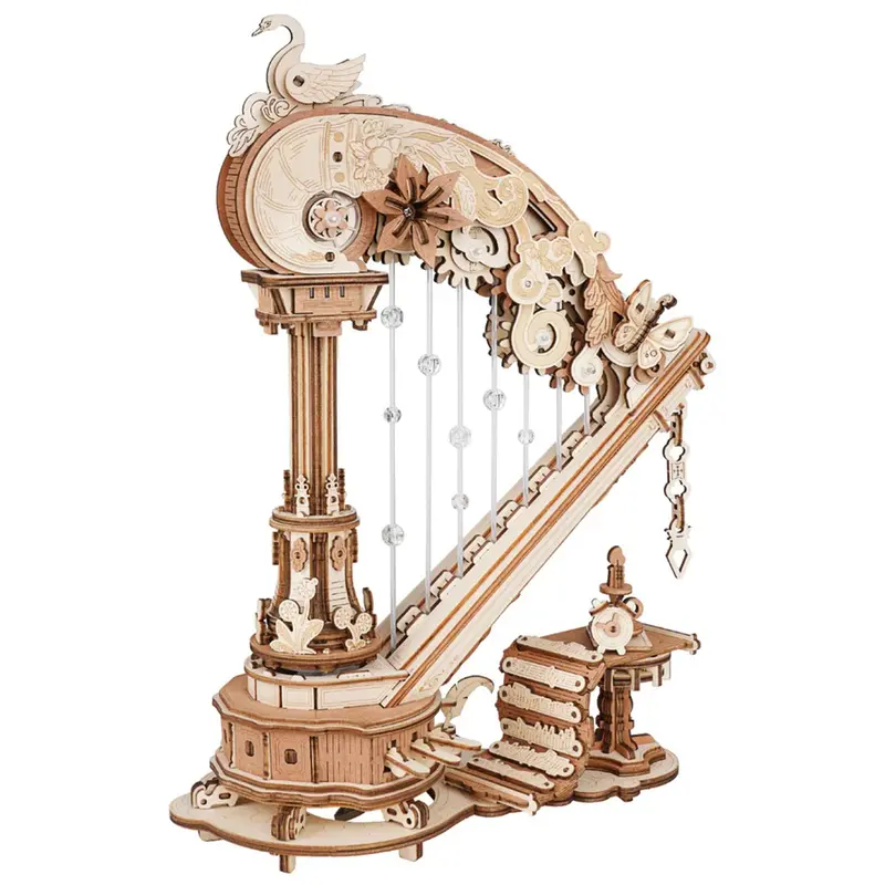 Robotime - Magic Harp Music Box Wooden 3D Puzzle 1