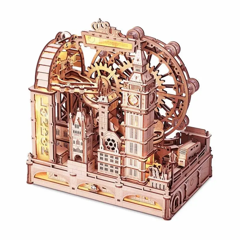 Robotime - Marble Travel, London Marble Run Wooden 3D Puzzle 1
