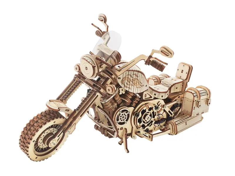 Robotime - Mechanical Wood Models; Cruiser Motorcycle 1