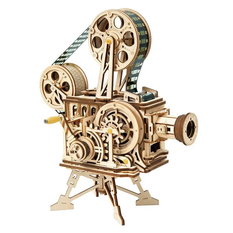 Robotime - Mechanical Wood Models; Vitascope - Working Projector, Hand-Crank Generator 1