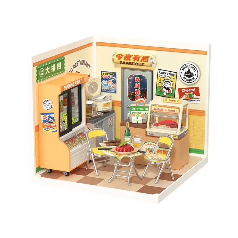 Robotime - Night Out Food Stall, Diy Miniature House 1