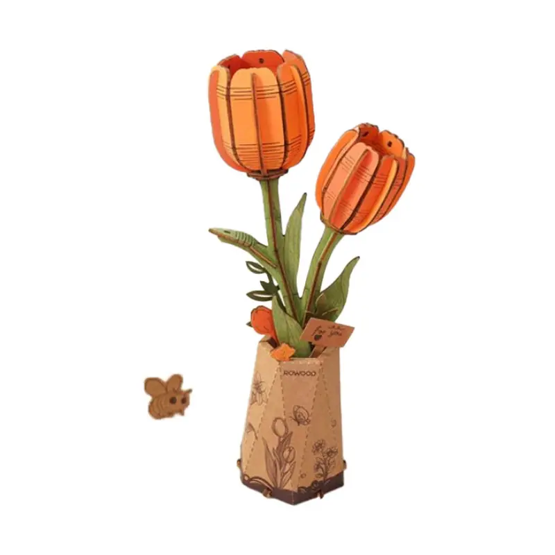 Robotime - Orange Tulip - Wood Bloom Craft 1