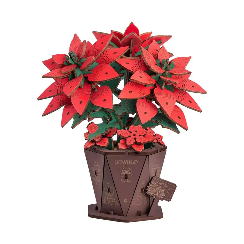 Robotime - Poinsetta Wood Bloom Craft 1