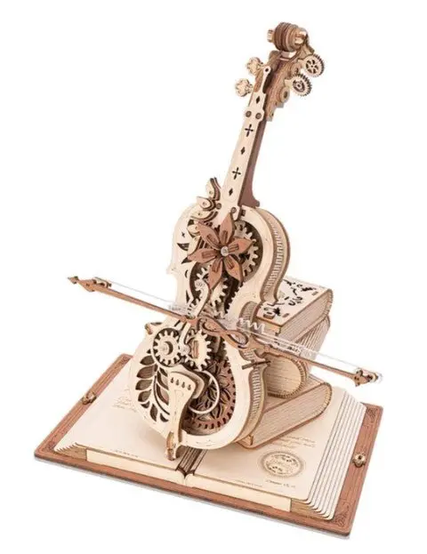 Robotime - Rokr Magic Cello Mechanical Music Box 3D Wooden Puzzle 1