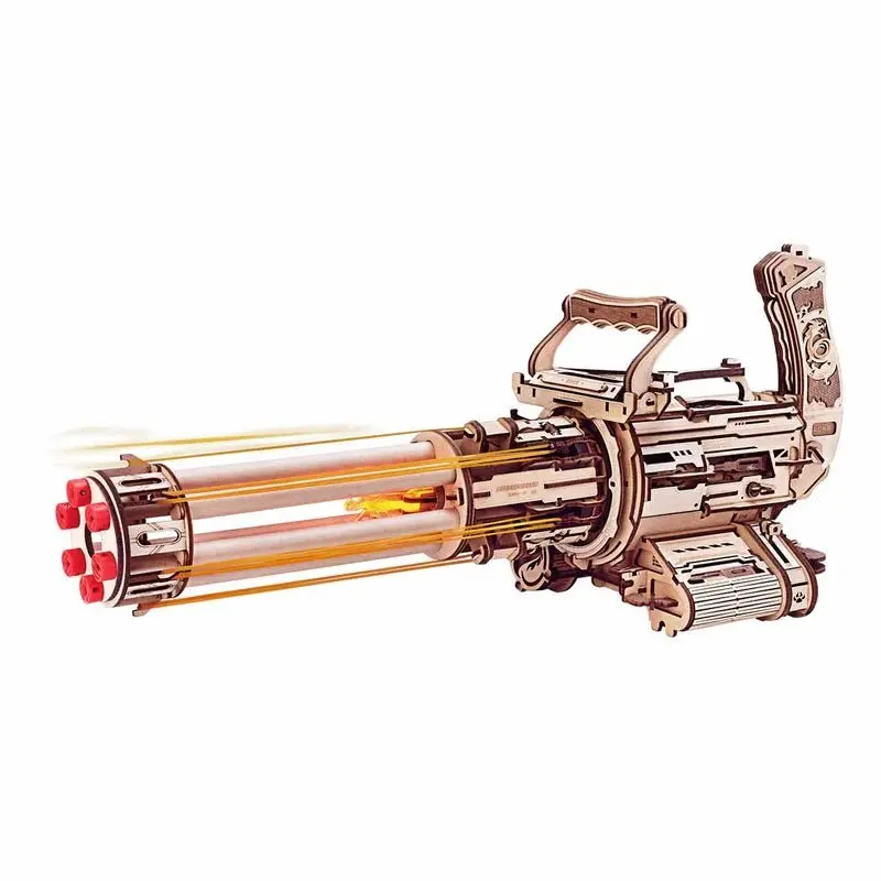 Robotime - Rotating Barrel Machine Gun Toy 3D Wooden Puzzle 1
