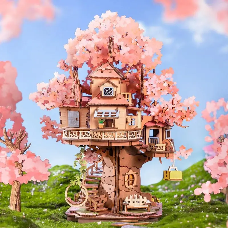 Robotime - Sakura Tree House, Diy Wooden 3D Puzzle 2