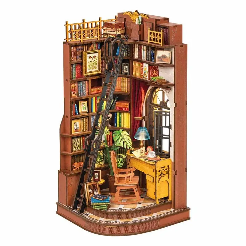 Robotime - Silent Corner Study Diy Book Nook Shelf Insert 1