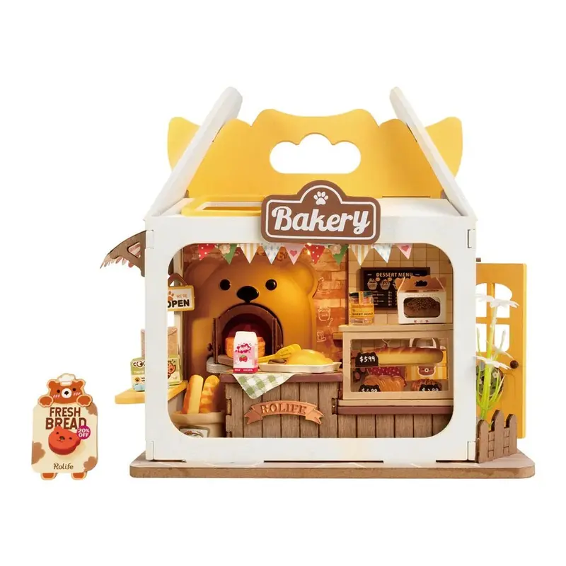 Robotime - Teddy's Breadbox Shop Diy Miniature House Kit 1