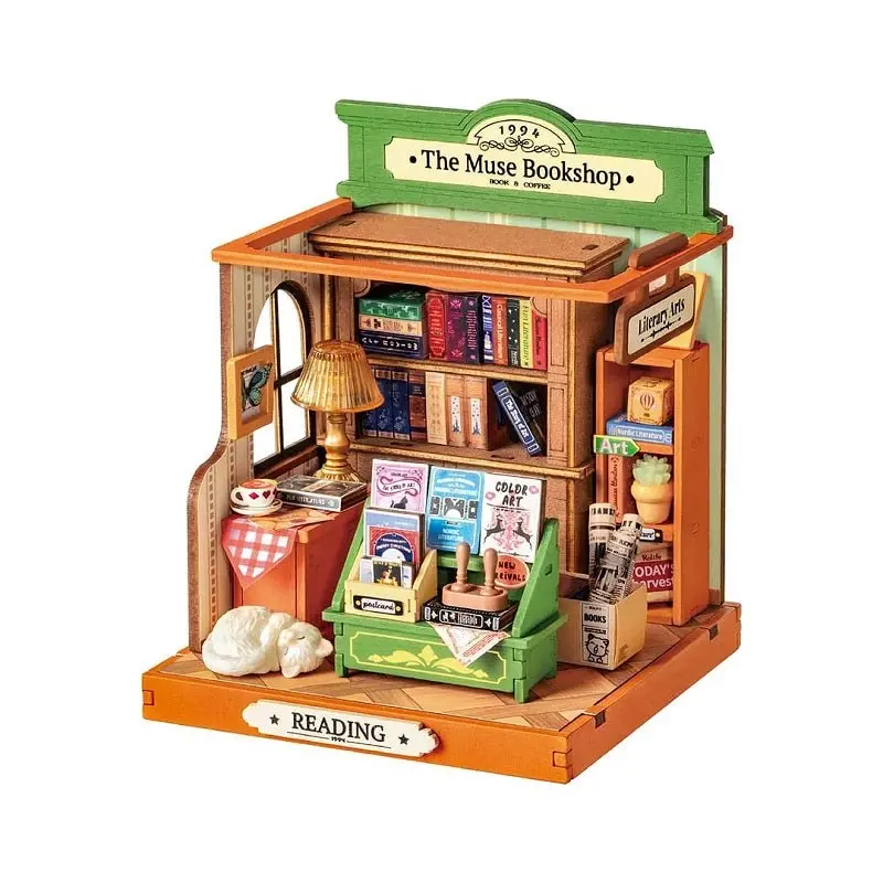 Robotime - The Muse Bookshop, Super Mini Houses - Little Warm Spaces 1