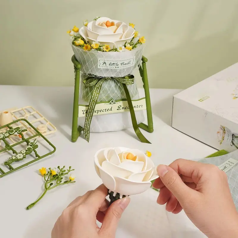 Robotime - White Camellia Diy 3D Puzzle Model 2