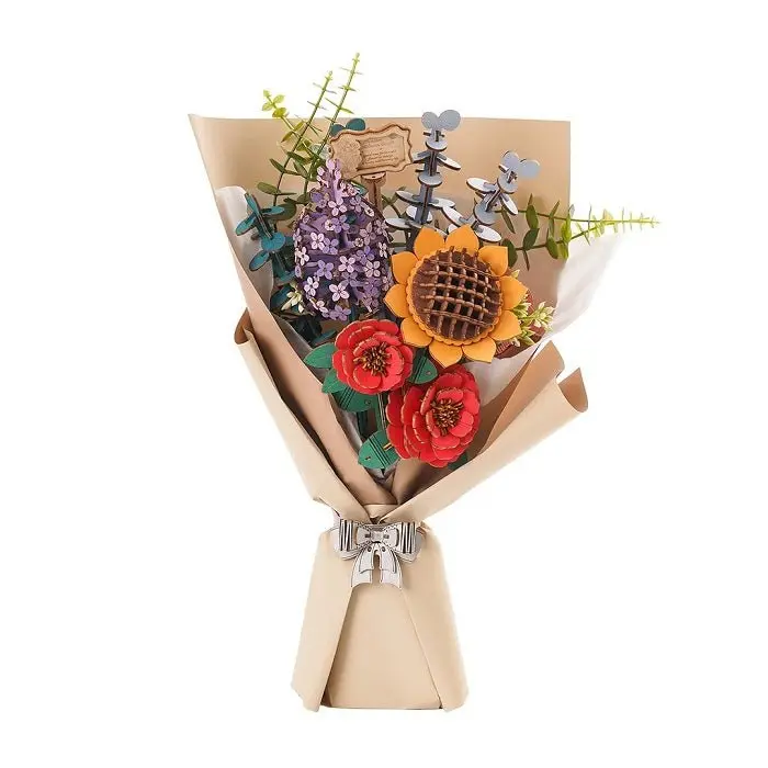 Robotime - Wooden Flower Bouquet 3D Wooden Puzzle 1