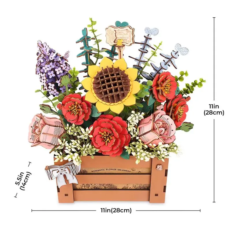 Robotime - Wooden Flower Box - Wood Bloom Craft 2