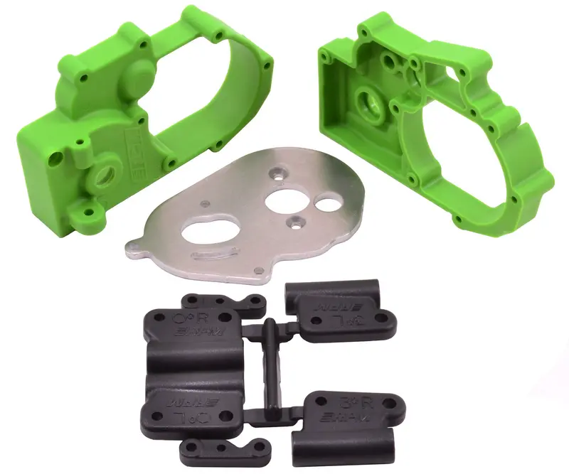 Rpm R/C Products - Hybrid Gearbox Housing & Rear Mounts (Green) - Traxxas 2Wd 1