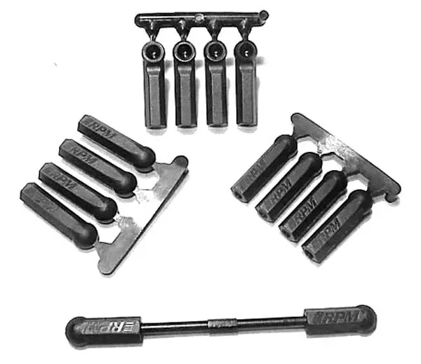 Rpm R/C Products - Long Shank Rod Ends Black/12 1